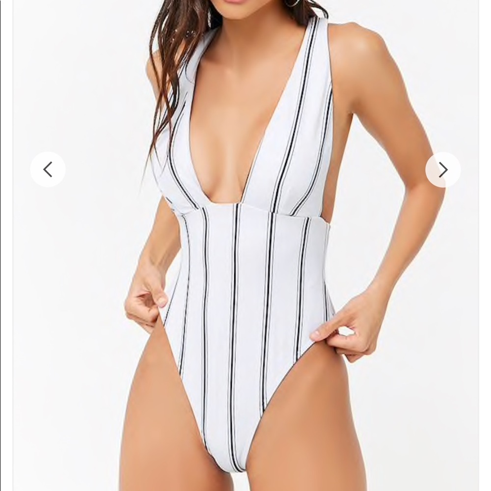 Striped Crisscross One-Piece Swimsuit